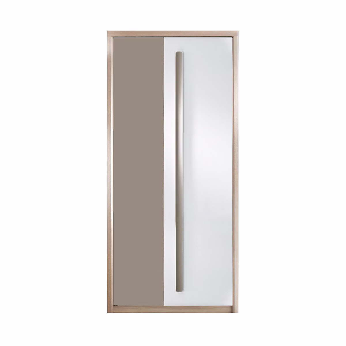 Armoire Penderie 2 Portes Battantes Blanc Et Taupe 90 × 53 × 194 Cm