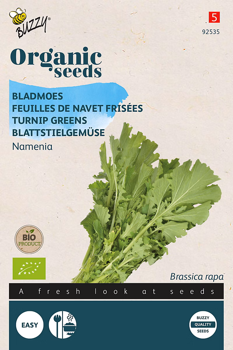 Buzzy Organic Feuilles de Navet frisées Namenia | bio Semences – Ca. 2.5 gr