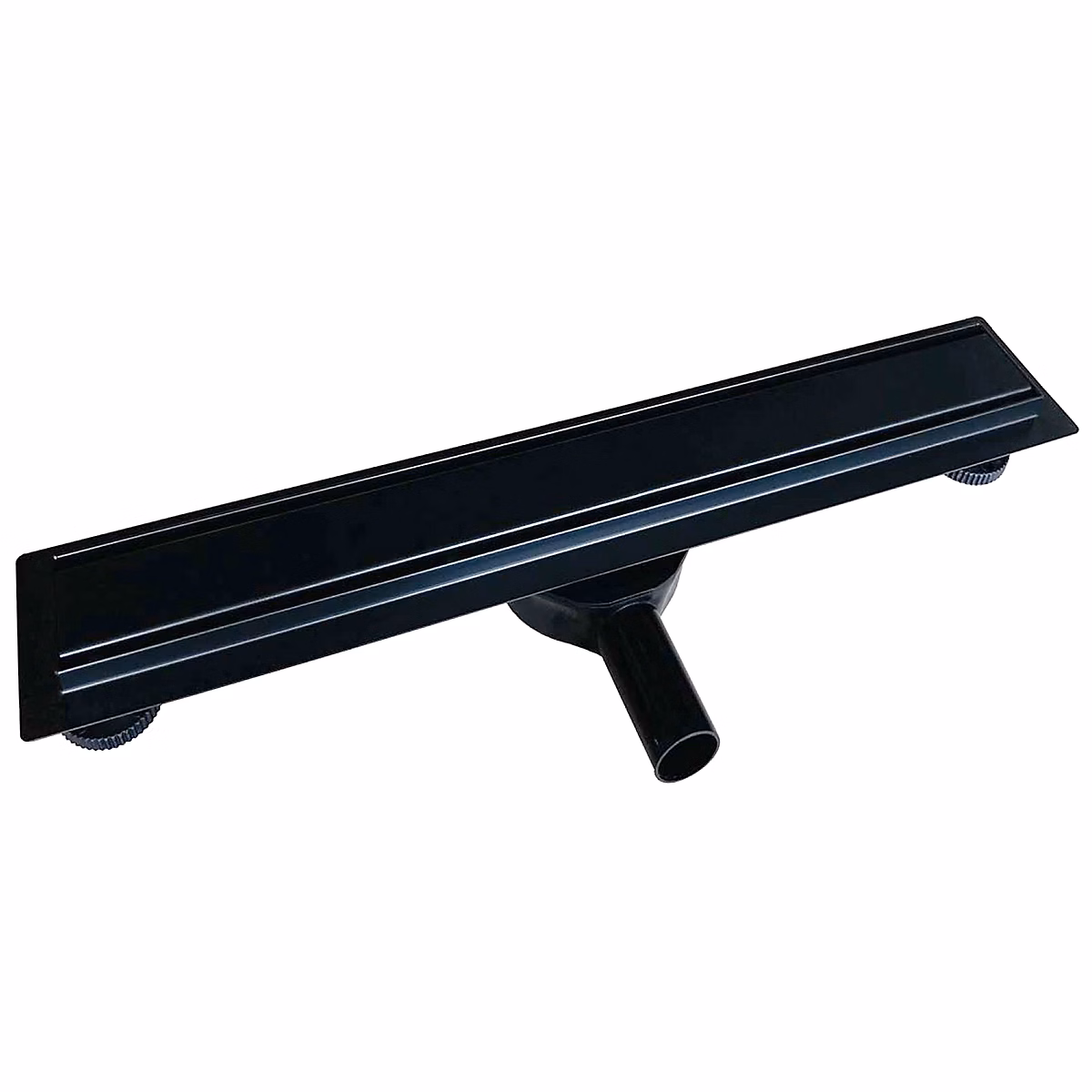 Caniveau de douche en acier inoxydable noir | FlexGTB02 – 8 × 90 × 7cm (HxLxP)