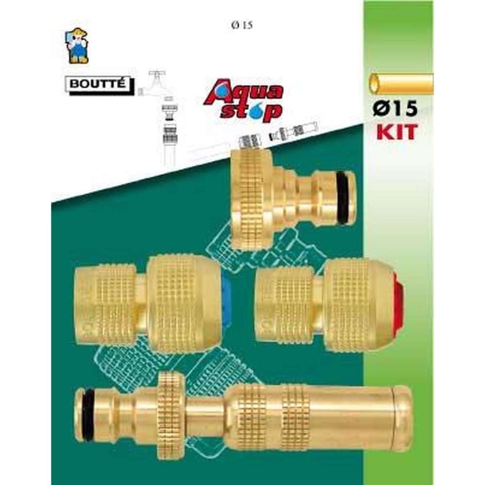 CENTRALE BRICO Kit d'arrosage 4 pièces pour tuyau Ø15 – 4 pièces 15 mm