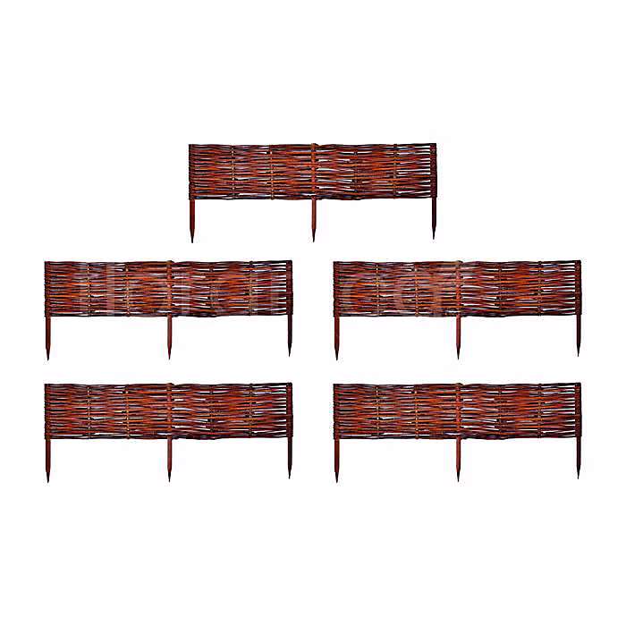 Clôture de pelouse en saule FLORANICA – 30 cm, 5 × 100 cm, Bordure de lit de jardin