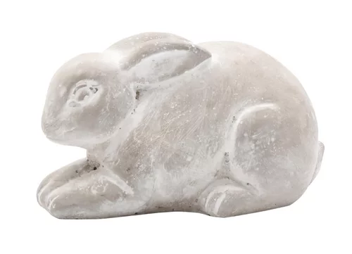 Lapin coloris gris en ciment - 14 x 8 x 8 cm