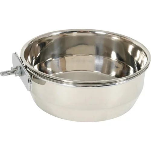 Bol à fixer en inox pour les oiseaux coloris argent Zolux – 840 ml