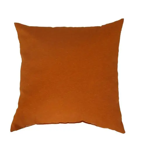 Coussin en polyester/coton coloris abricot Déco - 40 x 40 x 15 cm