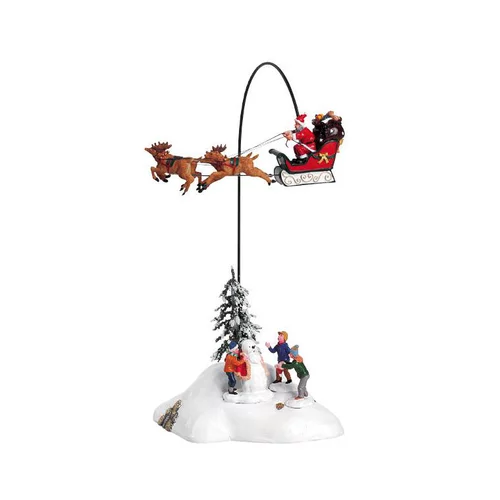 Scénette pour village de Noël Lemax Le Père Noël arrive en ville - 32 x 25 x 16,2 cm