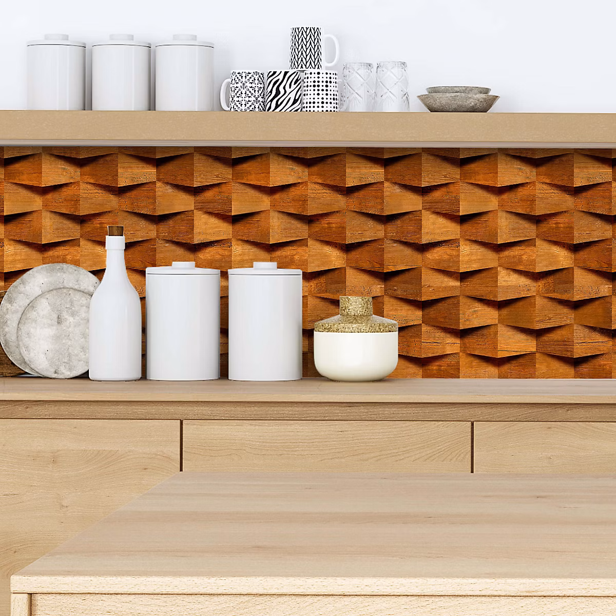Crédence adhésive effet bois déco design 001 60 × 100cm