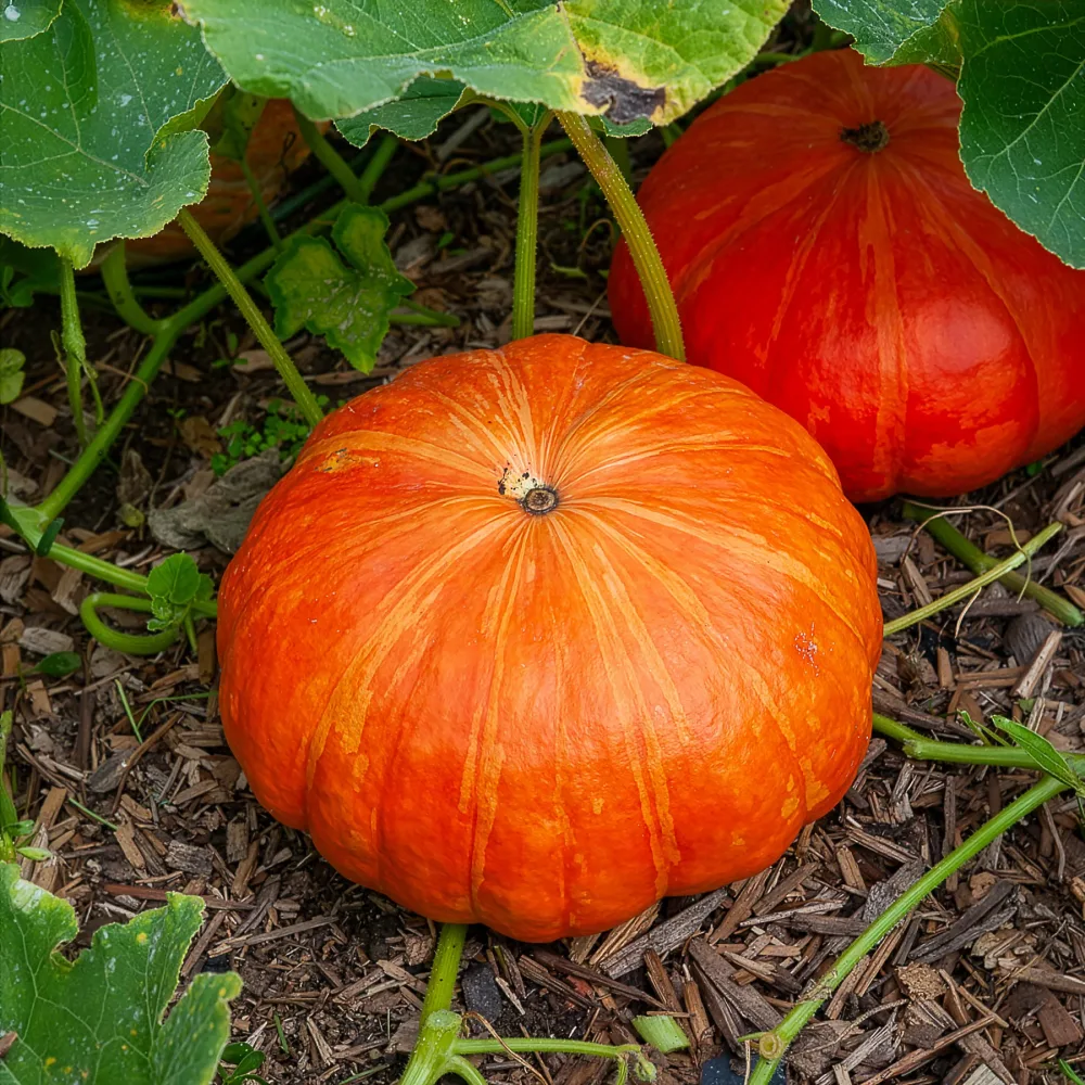 3 Plants de Potiron Rouge Vif d'Etampes Cucurbita maxima