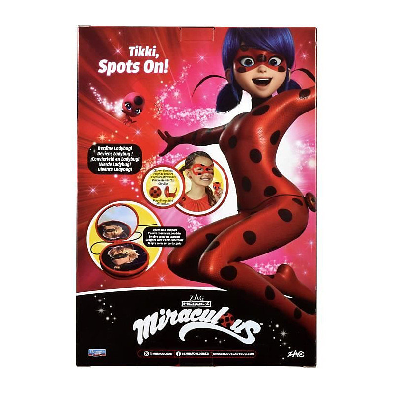 Déguisement Ladybug – Masque Yoyo Miroir Boucles d'oreilles Kwami Tikki, BANDAI, Miraculous Ladybug, Set de transformation
