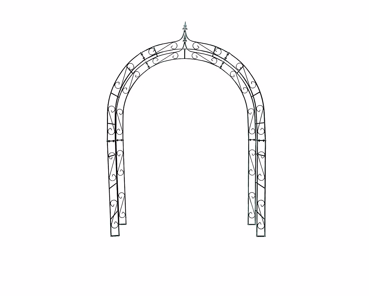 Arche de jardin ALEX sommet pointu – 200 cm revêtement en poudre noir