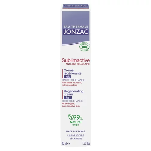 Crème régénérante nuit Sublimactive Bio Eau Thermale de Jonzac - 40 ml