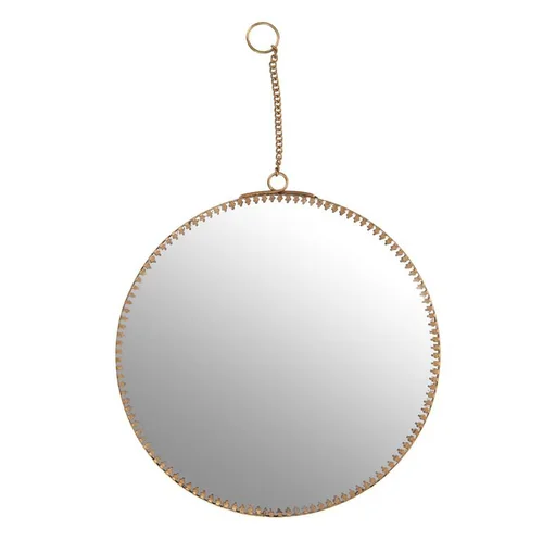 Miroir rond en métal or à suspendre Perla - Ø 20 cm