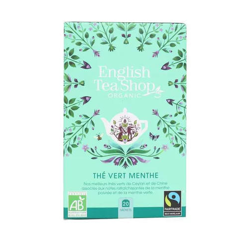 Thé vert bio à la menthe English Tea Shop - 20 sachets