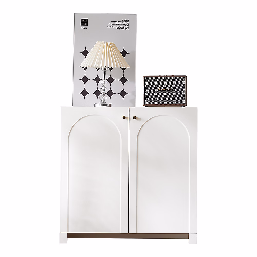 Buffet 2 portes – blanc crème, 80 × 40 × 80cm