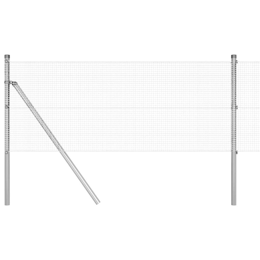 vidaXL Clôture en fils soudés pour fixation au sol 10 x 0,6 m Argenté – 0,6 m 12 mm