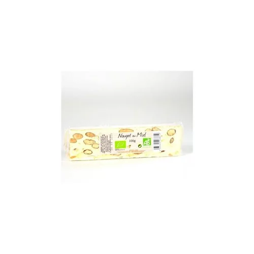 Nougat blanc au miel bio en barre de 100 g