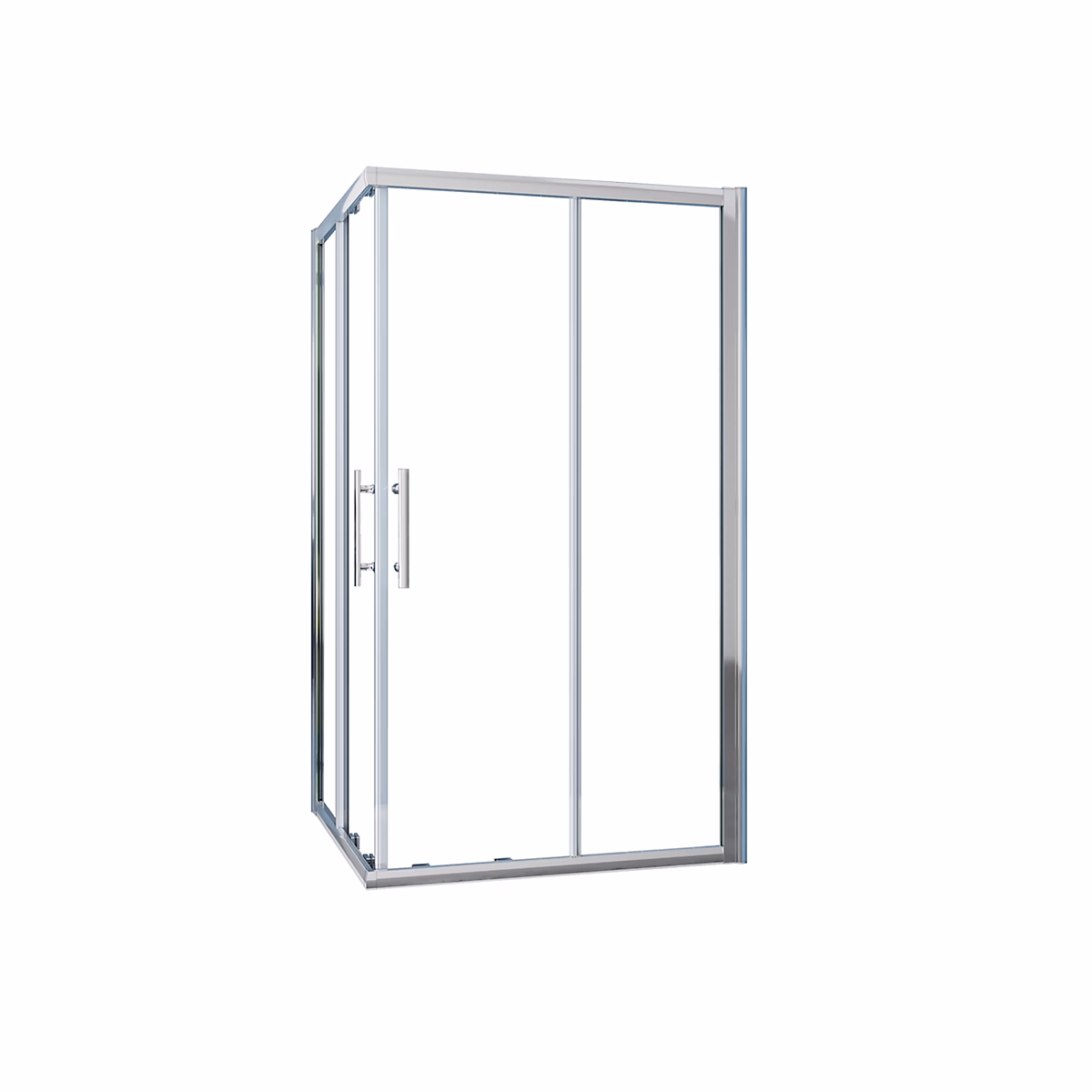 Cabine De Douche 80 × 76 × 185cm 2 Portes Coulissantes Accès D'angle