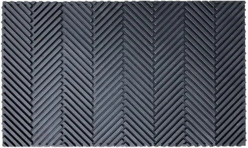 Grattoir en caoutchouc à chevrons anthracite Sweetsol - 75 x 45 cm