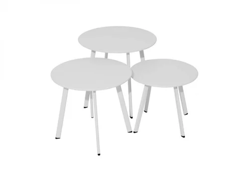 Table basse en acier coloris blanc Proloisirs Massaï -Ø50 x H43 cm