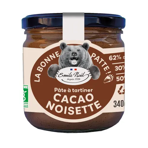 Pâte à tartiner bio cacao noisette Émile Noël La bonne patte - 340 g