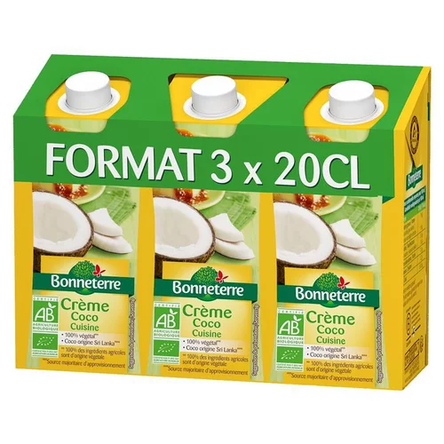 Crème coco Bonneterre - 3 x 20 cl