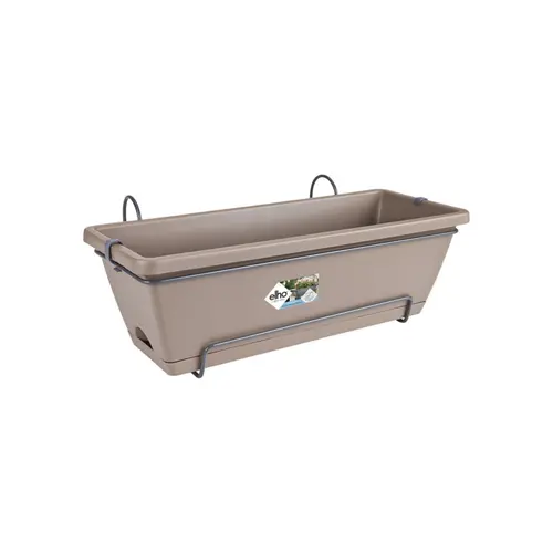 Jardinière en polypropylène taupe Elho Barcelona - 49,5 x 27,5 x 18,5 cm
