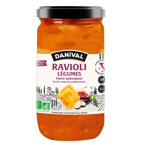 Ravioli légumes sauce aubergine en Bocal Danival - 670 g