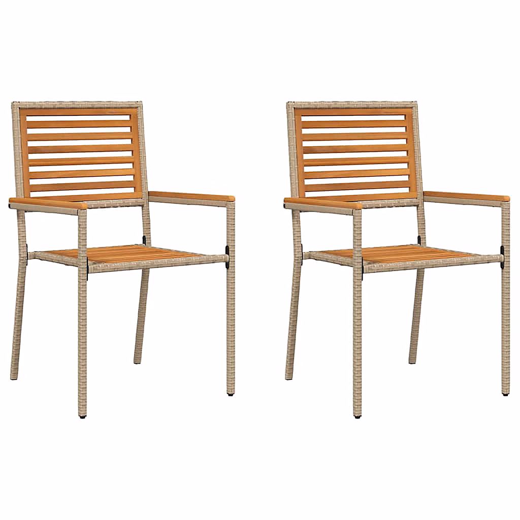 Salon et mobilier de jardin – Chaises empilables de jardin 2 pc Marron et beige vidaXL