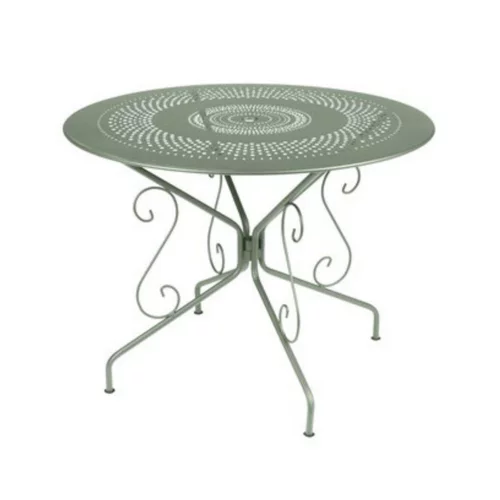 Table ronde en acier coloris cactus Montmartre Fermob - Ø 96 x 74 cm
