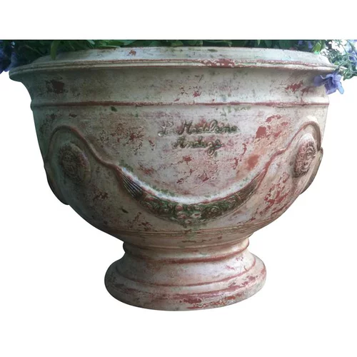 Coupe pied la Madeleine patine ancienne en terre cuite H 52 x Ø 72 cm