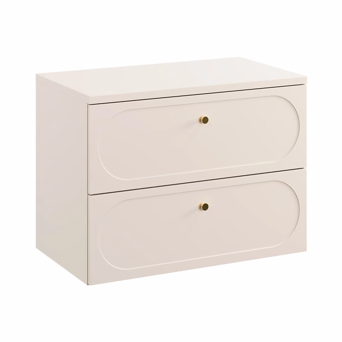 Meuble de salle de bains – Ensemble de salle de bain TORNADO beige : meuble sous vasque 80cm et plan pour vasque