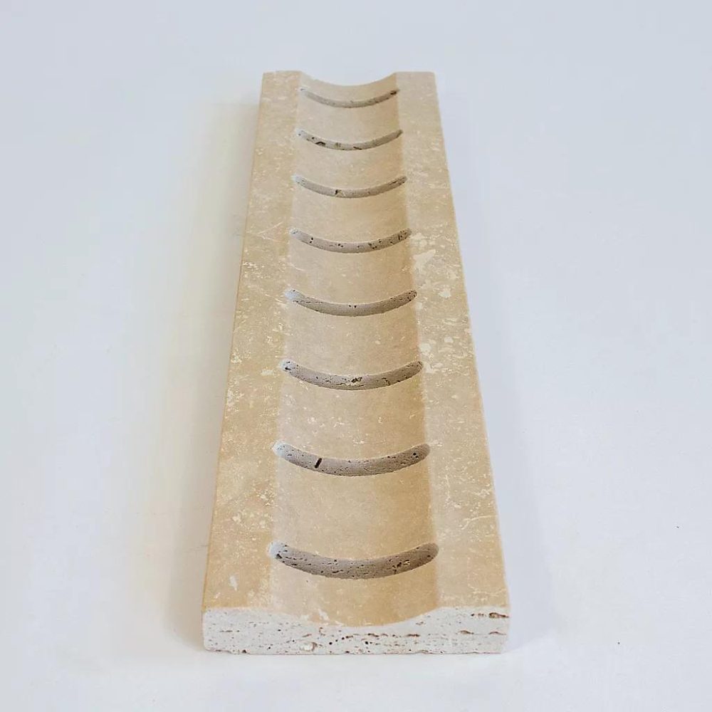 Caniveau percé en Travertin – 61 cm x 13, 5 cm x 3 cm, Vendu à la pièce