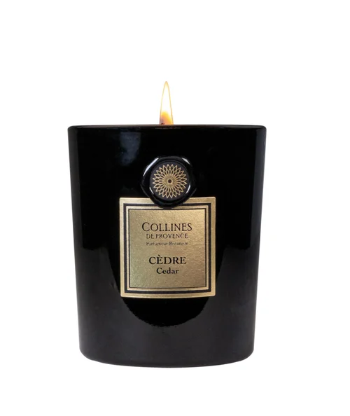 Bougie parfumée noire Collines de Provence Fleurs & Ecorces Cèdre - 360 g
