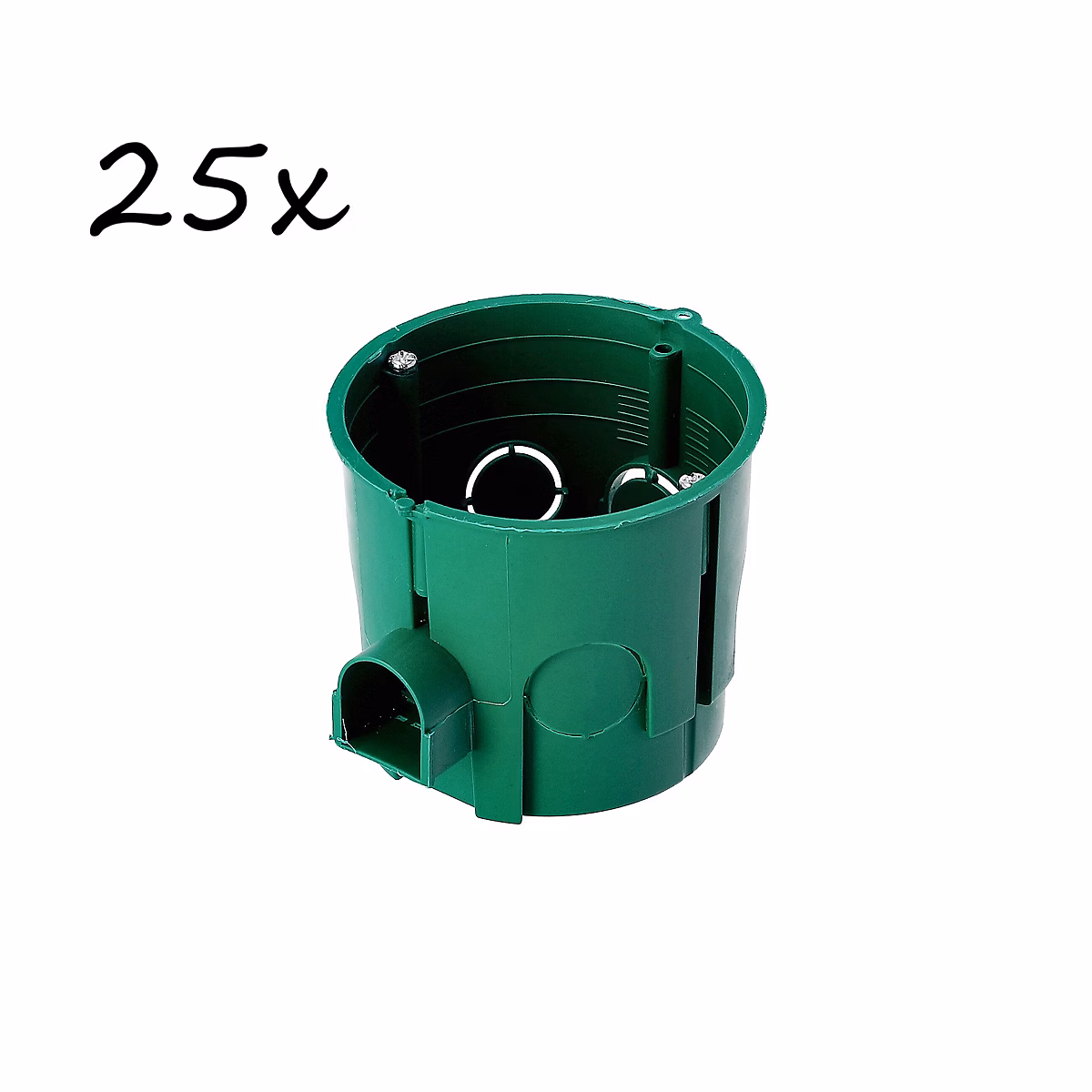 Boîte d encastrement de dérivation 60 | profonde – avec vis – verte – pièces – lot de 25