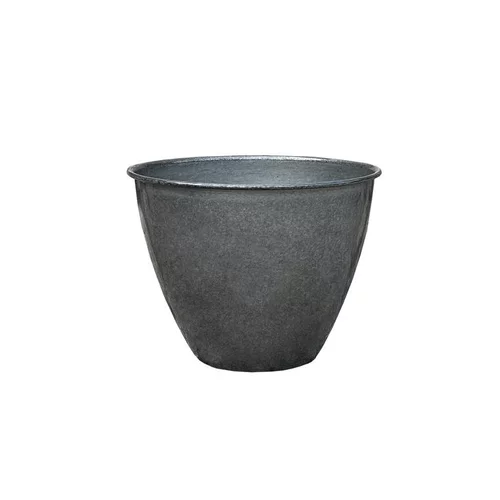 Pot coloris gris en métal recyclé Carama - 16 x 16 x 1 cm