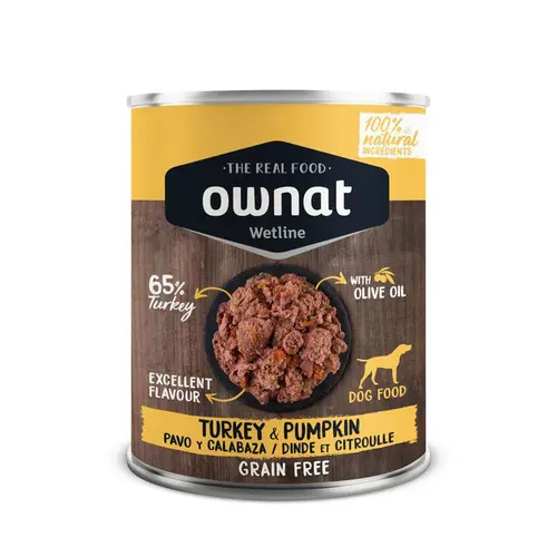 Aliment en boite pour chien Ownat wetline turkey & pumpkin - 400 g