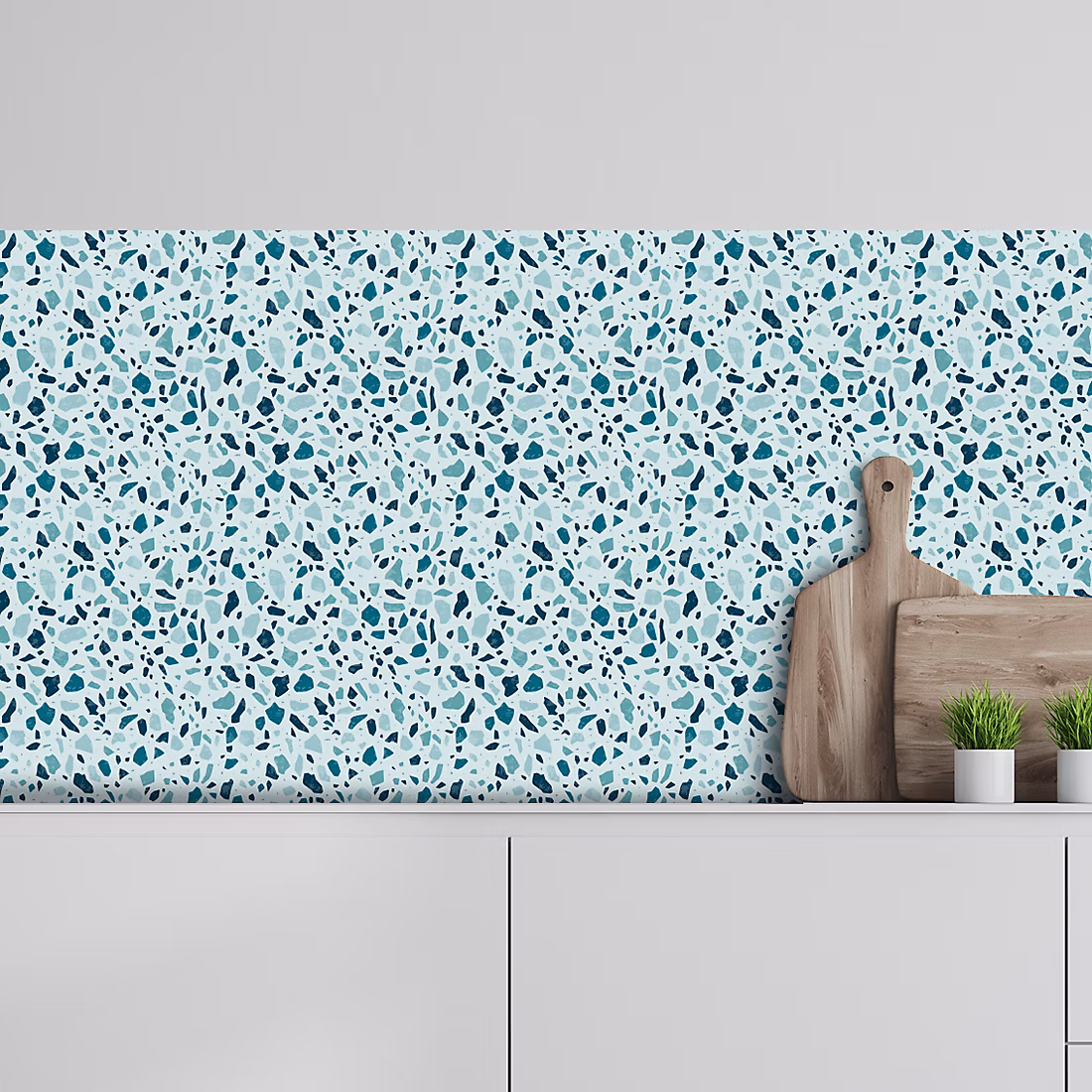Crédence adhésive terrazzo turquoise 40 × 300cm