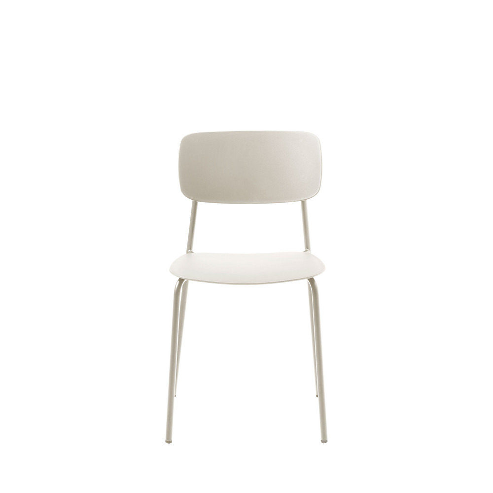Elin – Lot de 4 chaises en plastique et métal, Beige