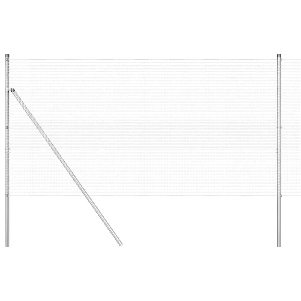 vidaXL Clôture en fils soudés pour fixation au sol 25 x 1,4 m Argenté – Aménagement du jardin