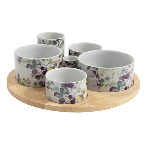 Service de 6 pièces apéritives coloris multicolore en grès - Ø 31 cm