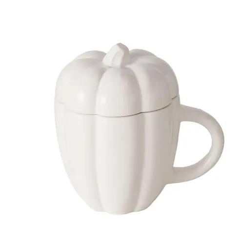 Tasse jumbo blanche en céramique forme potiron Zapayo - Ø 11,3 x 15 cm