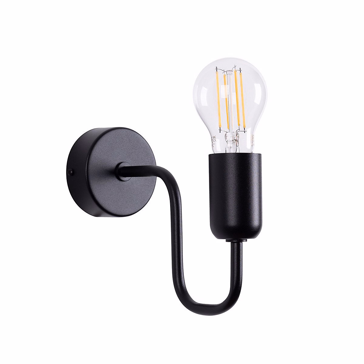 Applique murale en Acier – ORPHEUS, Noir, IP20, Max 15W LED, E27, Style Industriel