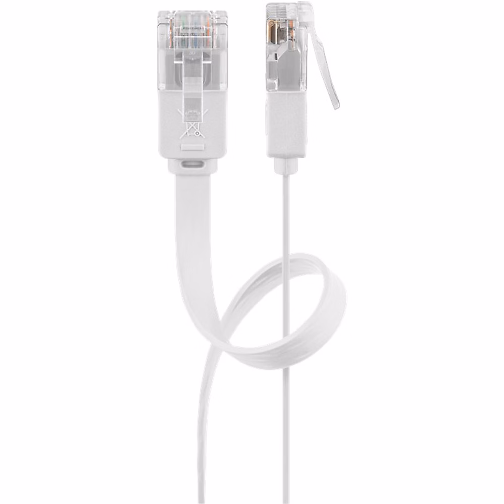Réseau et téléphonie – Câble RJ45 Cat6 2m non Blindé plat Blanc GOOBAY