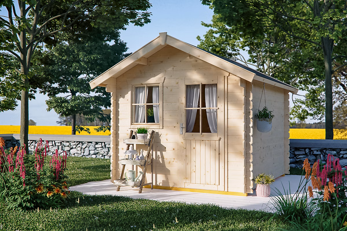 Abri de jardin SKAN HOLZ Porto 250 × 200cm | 28mm – non traité