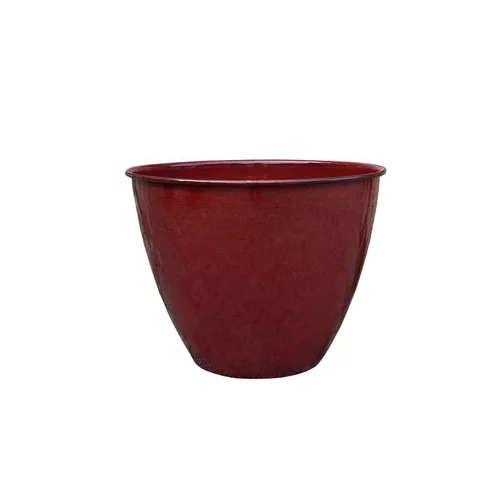 Pot coloris rouge en métal recyclé Carama - 16 x 16 x 1 cm