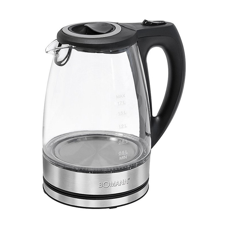 Bouilloire électrique en verre 1 – 5L 2200W Bomann WKS 6032 G CB