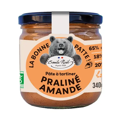 Pâte à tartiner bio praliné amande Émile Noël La bonne patte - 340 g
