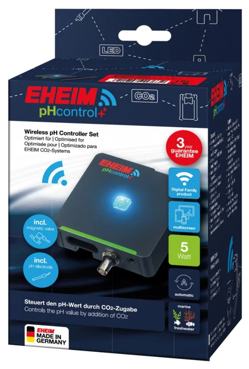 Set contrôleur de pH WIFI pour aquarium coloris noir pHcontrol+e connecté