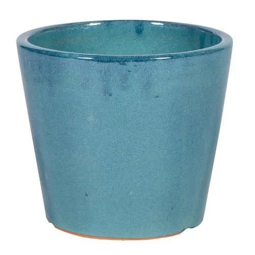 Pot rond Shanghai bleu en grès émaillé - Ø 21 x 19 cm