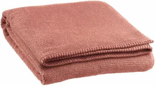 Drap de bain en coton coloris terracotta Vivaraise Bora - 150 x 90 cm