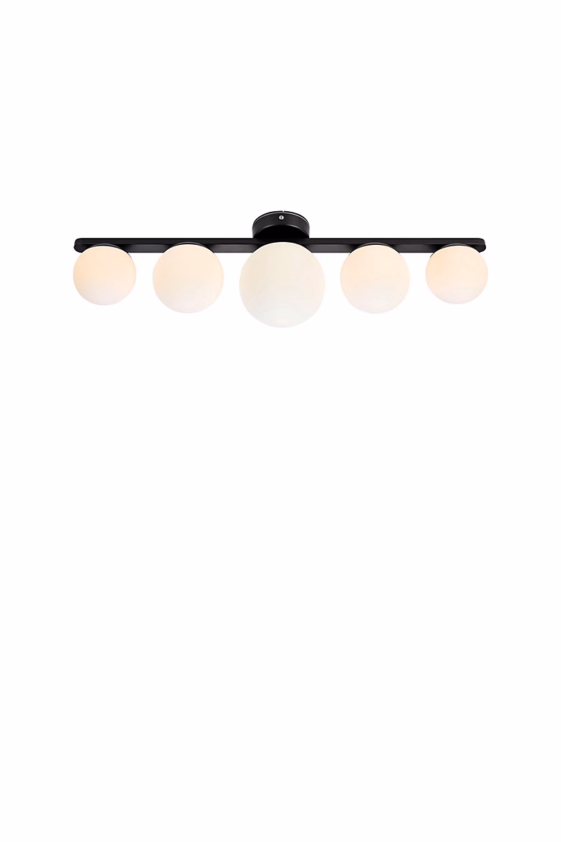 Applique/Plafonnier 5 lumières G9 20W IP44 noir et blanc – Markslöjd, Pur